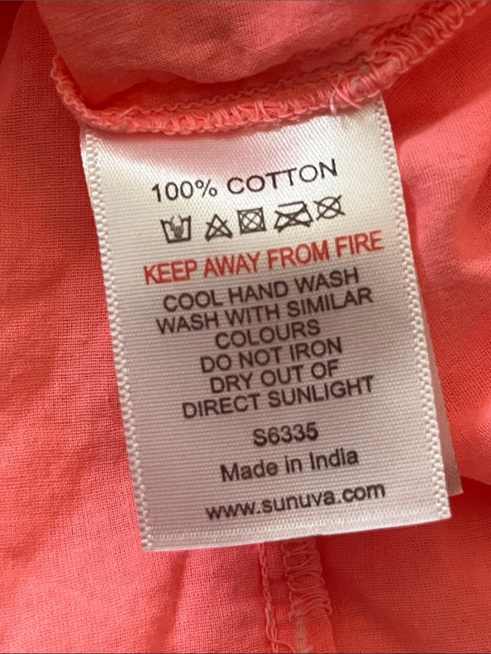Sunuva Neon Orange Tiered Cotton Dress with Adjustable Shoulder Ties, Size 13-14